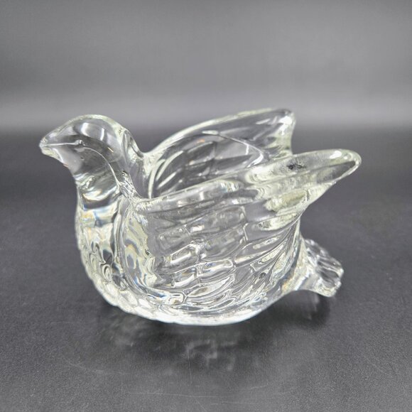 Vintage Avon Clear Crystal Glass Bird Shaped Candle Holder Votive Tea Light Read - Picture 6 of 11